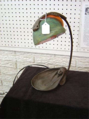 Appraisal: ART NOUVEAU STYLE LAMP W SHELL SHADE