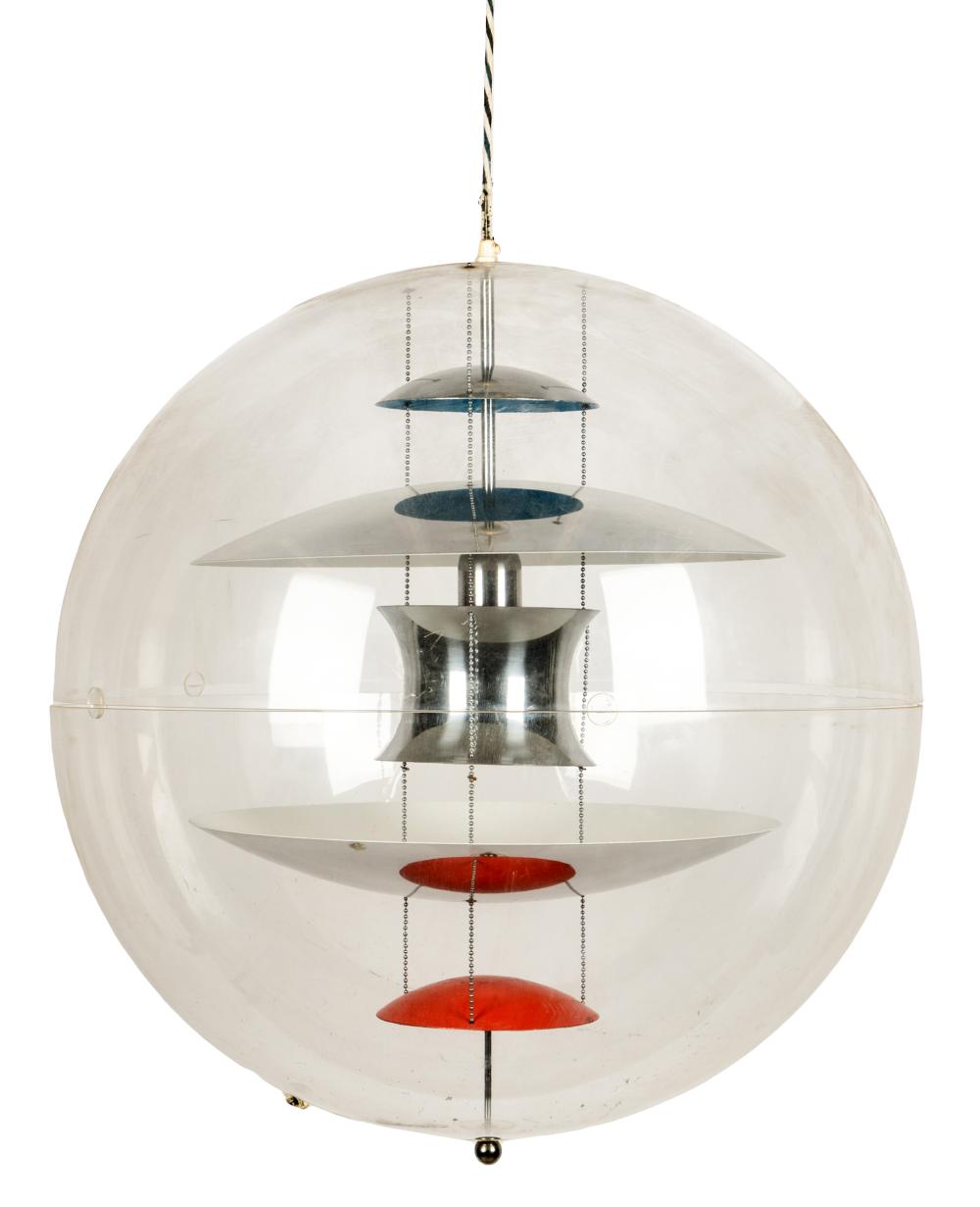 Appraisal: VERNER PANTON VP-GLOBE CHANDELIERpossibly manufactured for Frandsen acrylic and painted