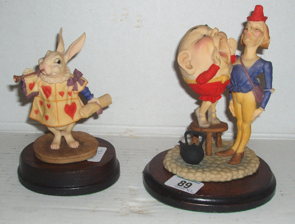 Appraisal: Aynsley Resin Figures The White Rabbit and Humpty Dumpty Boxed