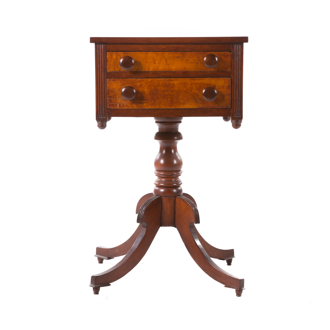 Appraisal: Federal cherry two-drawer stand New England circa flat top two