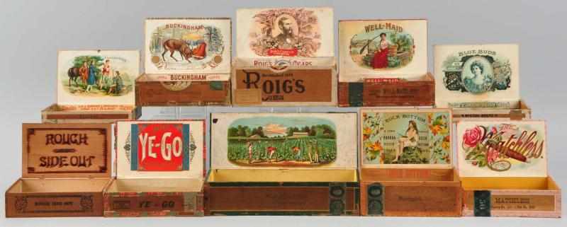 Appraisal: Large Lot of Cigar Boxes Description Nice grouping of some