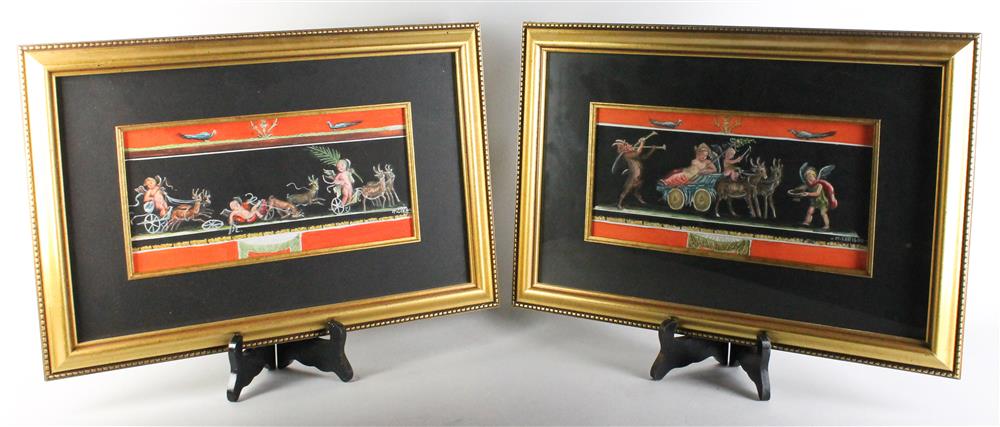 Appraisal: M CIRILLO TH CENTURY A PAIR OF WATERCOLORS AFTER FRESCOES