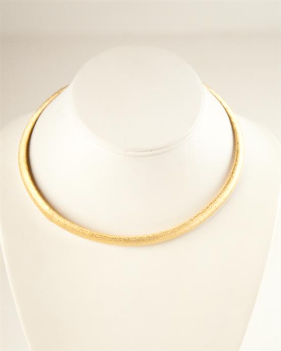 Appraisal: An Italian Gold Necklace K marked yellow gold invisibly articulate