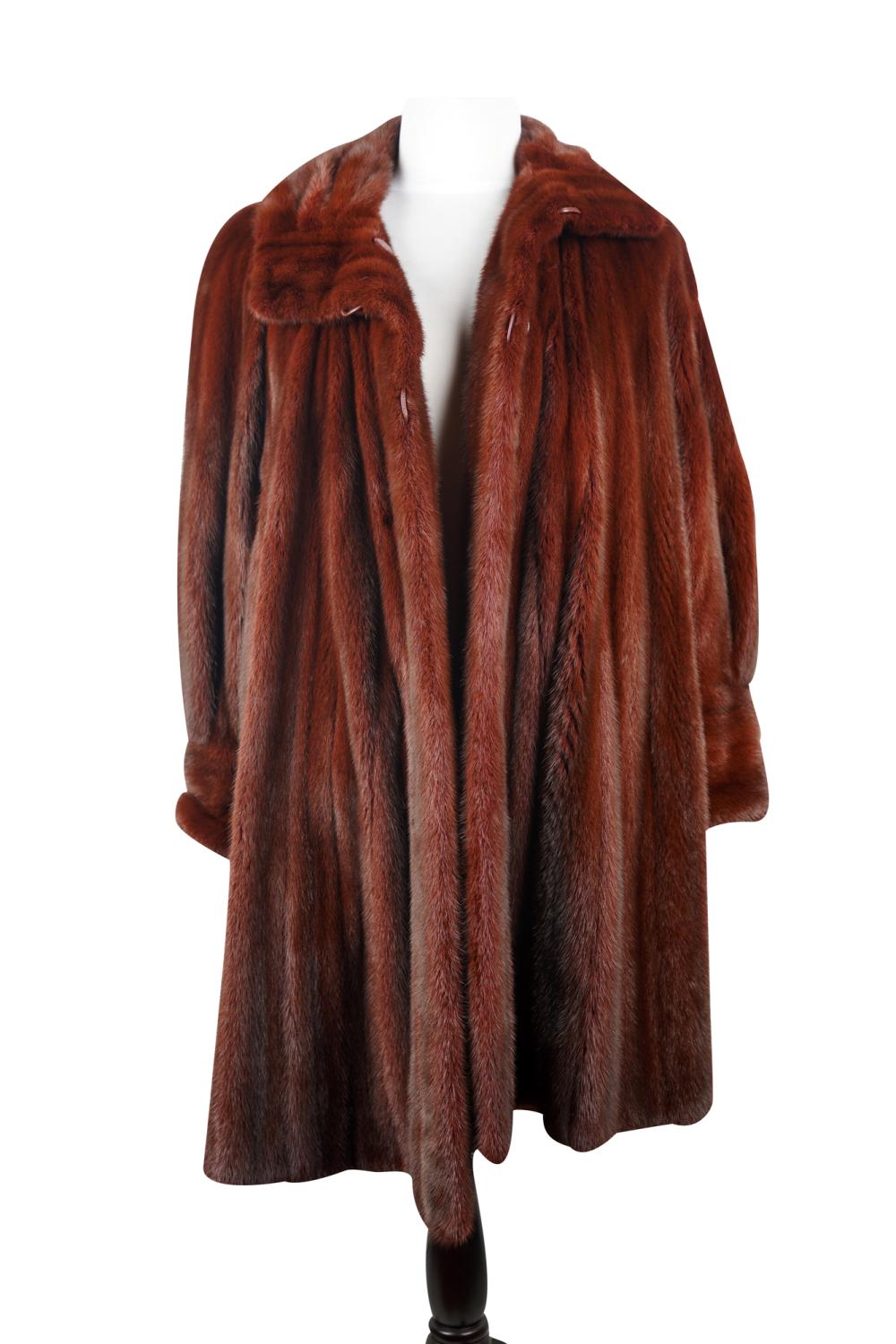 Appraisal: RED FUR COATCondition good no tags inches long Condition