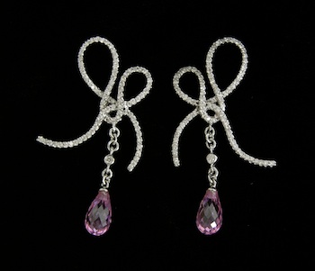 Appraisal: A Pair of Elegant Diamond Earrings k white gold loose