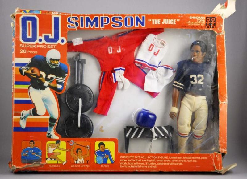 Appraisal: Japanese OJ Simpson Super Pro Action Figure Set Description Circa