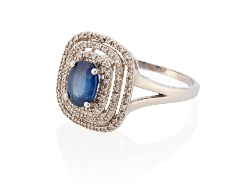 Appraisal: A SAPPHIRE AND DIAMOND RINGA sapphire and diamond ring k