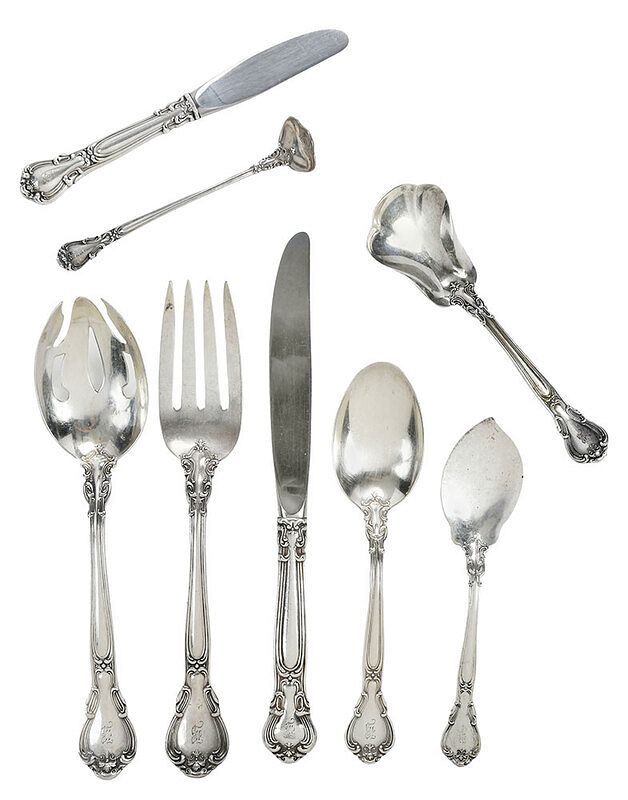 Appraisal: Gorham Chantilly Sterling Flatware Pieces American th century including four