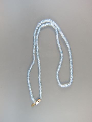 Appraisal: Blue Topaz Bead Necklace rich faceted gems to mm long