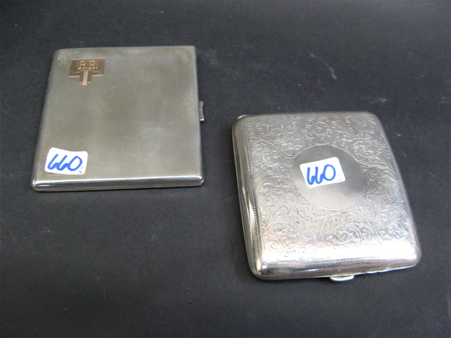 Appraisal: BIRMINGHAM ENGLAND STERLING CIGARETTE CASES pieces chased and engraved designs