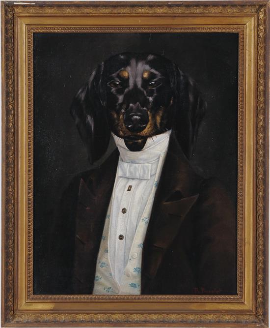 Appraisal: Thierry Poncelet Belgian b THE GENTLEMAN ROTTWEILER oil on canvas