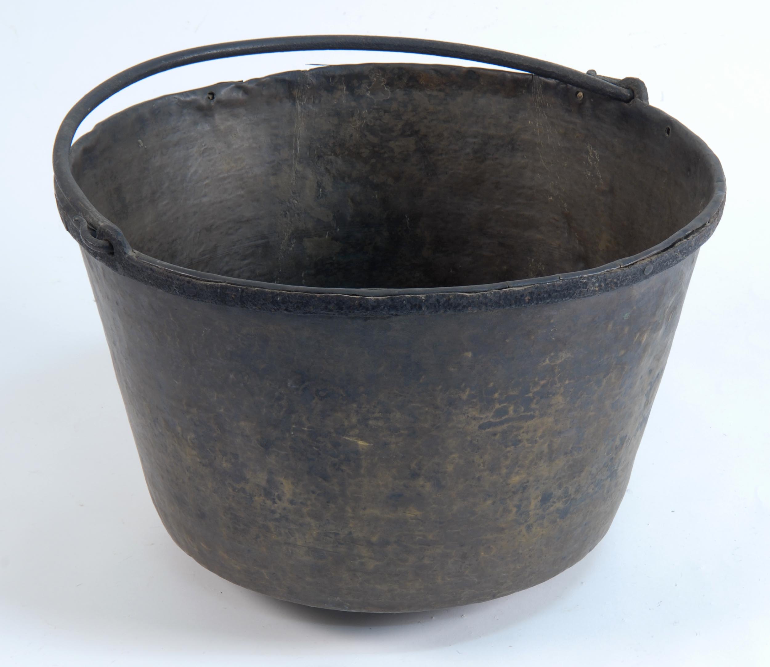 Appraisal: ANTIQUE COPPER CAULDRON with bail handle Height Diameter ConditionWear indicative