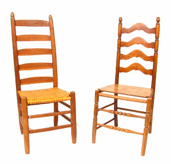 Appraisal: A group of seven ladderback chairs height in width in