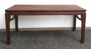 Appraisal: Huanghuali Long Table Huanghuali Long Table Paneled top above a