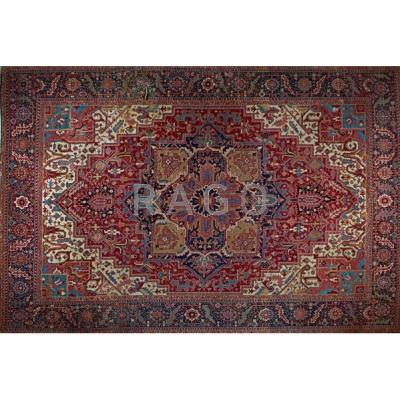 Appraisal: HERIZ ORIENTAL RUG All over floral and geometric design on