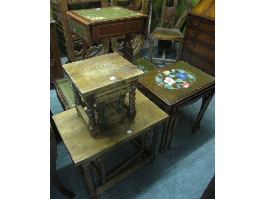 Appraisal: Lot comprising three nests of tables an occasional table and