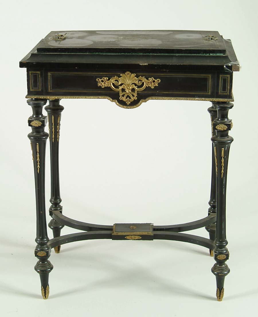 Appraisal: SIGNED TH CENTURY FRENCH BLACK EBONIZED COVERED JARDINI RE Exterior