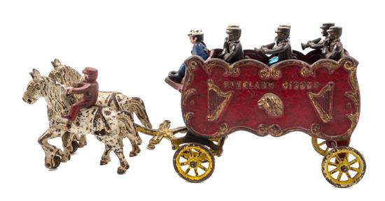 Appraisal: Sale Lot CIRCUS OVERLAND Cast iron red music wagon with