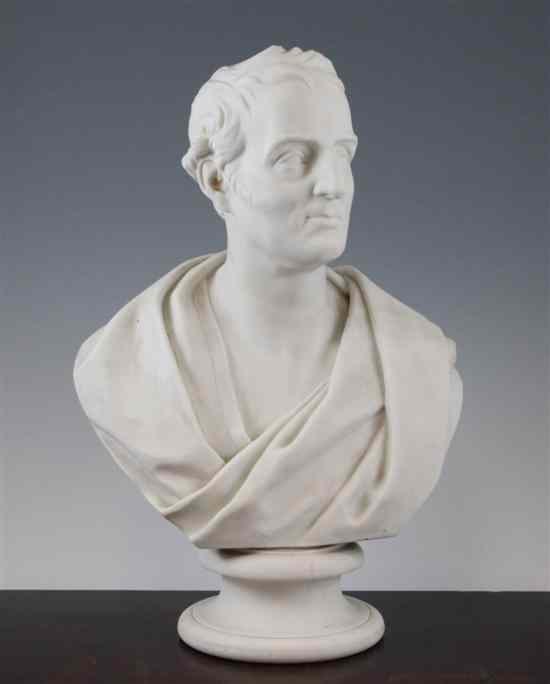 Appraisal: A th century Parian bust of the Duke of Wellington