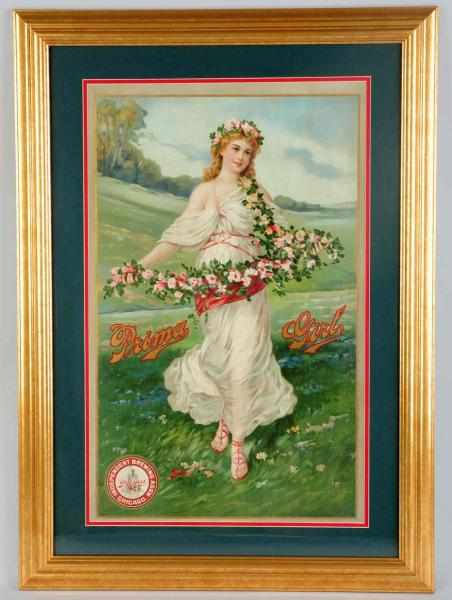 Appraisal: Prima Girl Independent Brewing Company Lithograph Professionally framed and matted