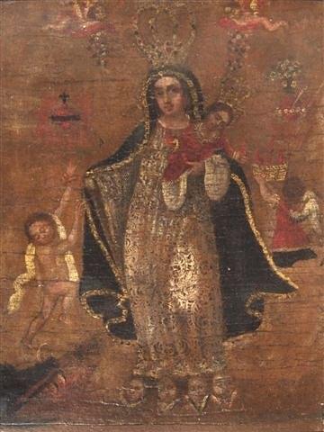 Appraisal: TH TH SPANISH COLONIAL SCHOOL - Madonna and Child oils