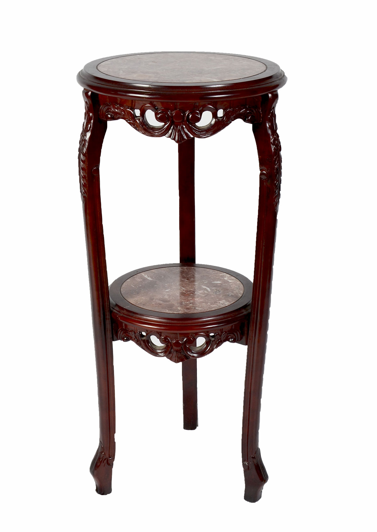 Appraisal: TWO-TIER CHINESE MARBLE PLANT STAND -tiered Chinese marble plant stand