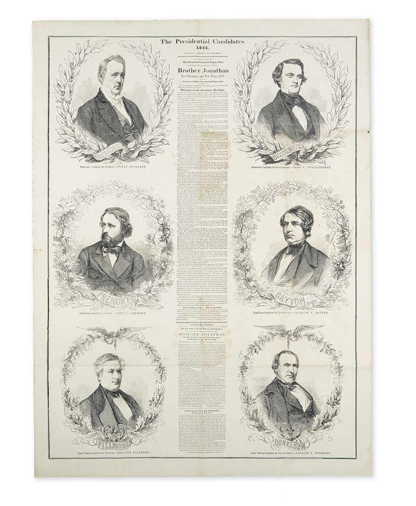 Appraisal: PRESIDENTS-- CAMPAIGN The Presidential Candidates Illustrated broadside x inches minor