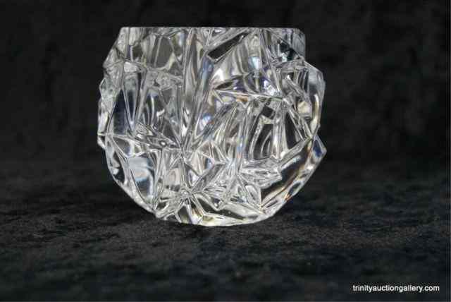 Appraisal: Tiffany Co Crystal ''Rock Cut'' CandleholderIs another beauty by Tiffany