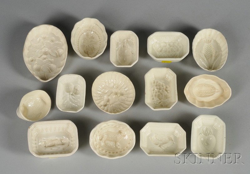 Appraisal: Fourteen Small Creamware Culinary Molds England late th early th