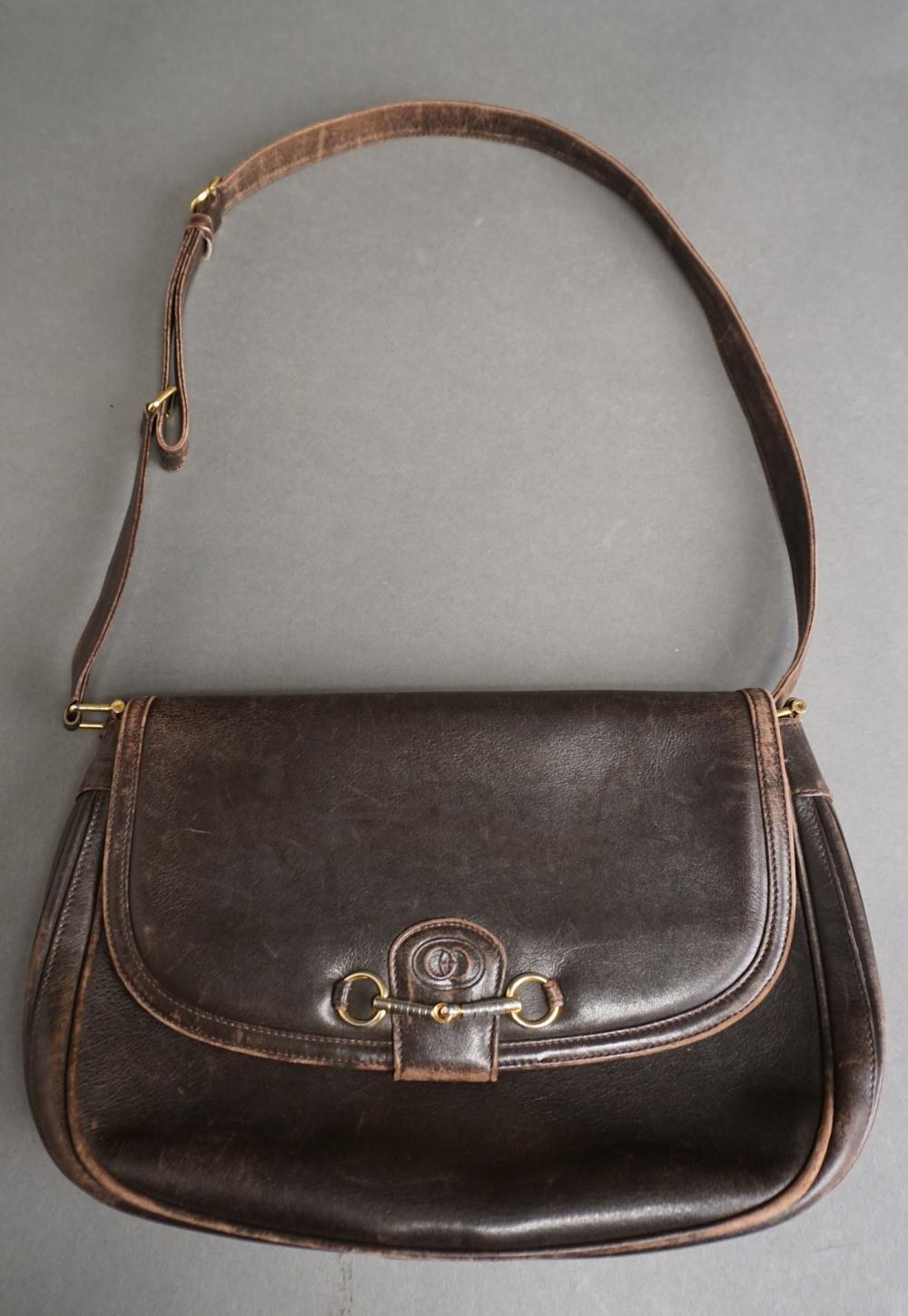 Appraisal: Gucci Leather Horsebit Saddle Bag