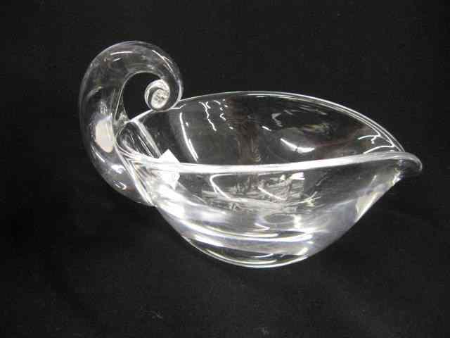 Appraisal: Steuben Crystal Gravy or Sauce Boat signed '' long excellent