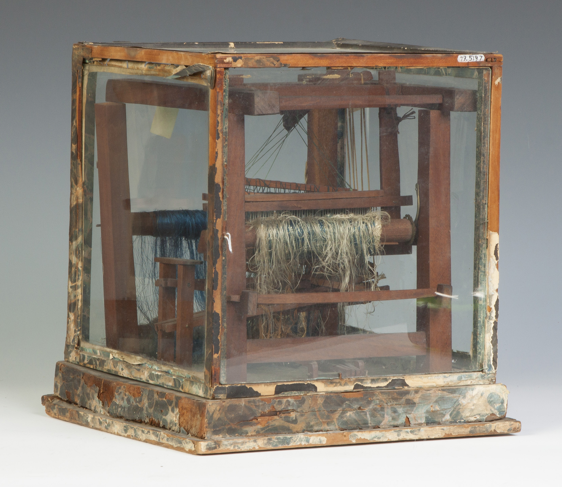 Appraisal: Textile Loom Patent Model th cent Glass wood paper metal