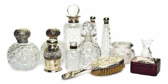 Appraisal: An Assembled Collection of Cut Glass and English Silver Mounted