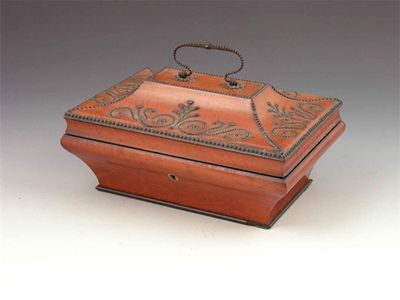 Appraisal: A th century French satinwood and cut steel sewing necessaire