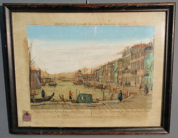 Appraisal: Two Italian hand-colored views one of Venice x and one