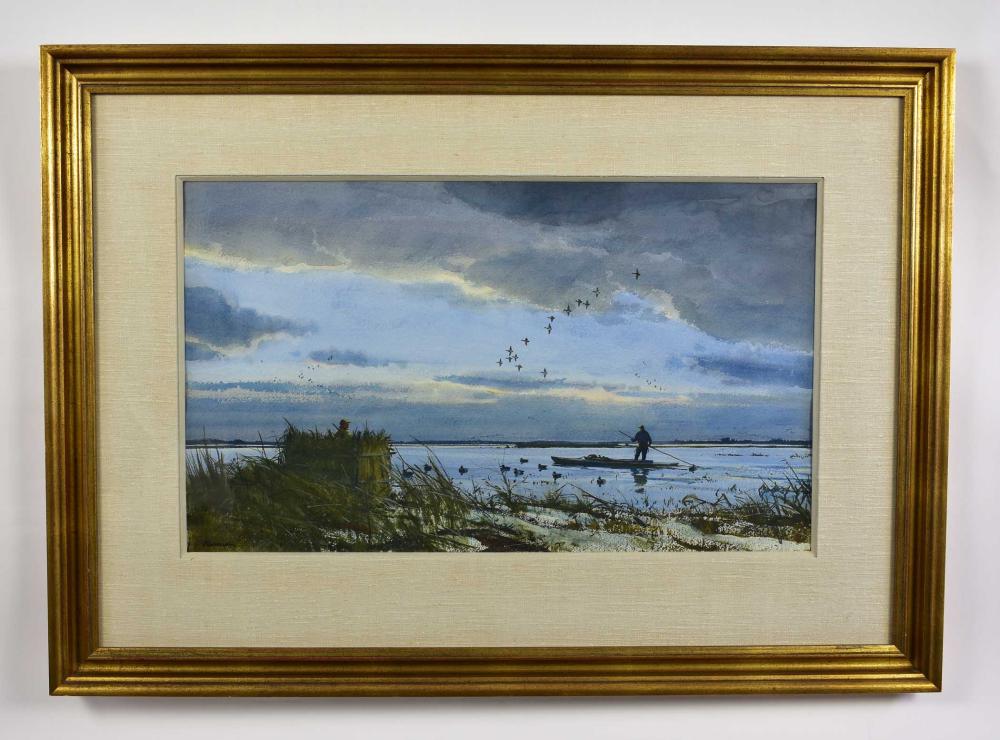 Appraisal: OGDEN MINTON PLEISSNER AMERICAN - Duck Hunter at Dawn Signed