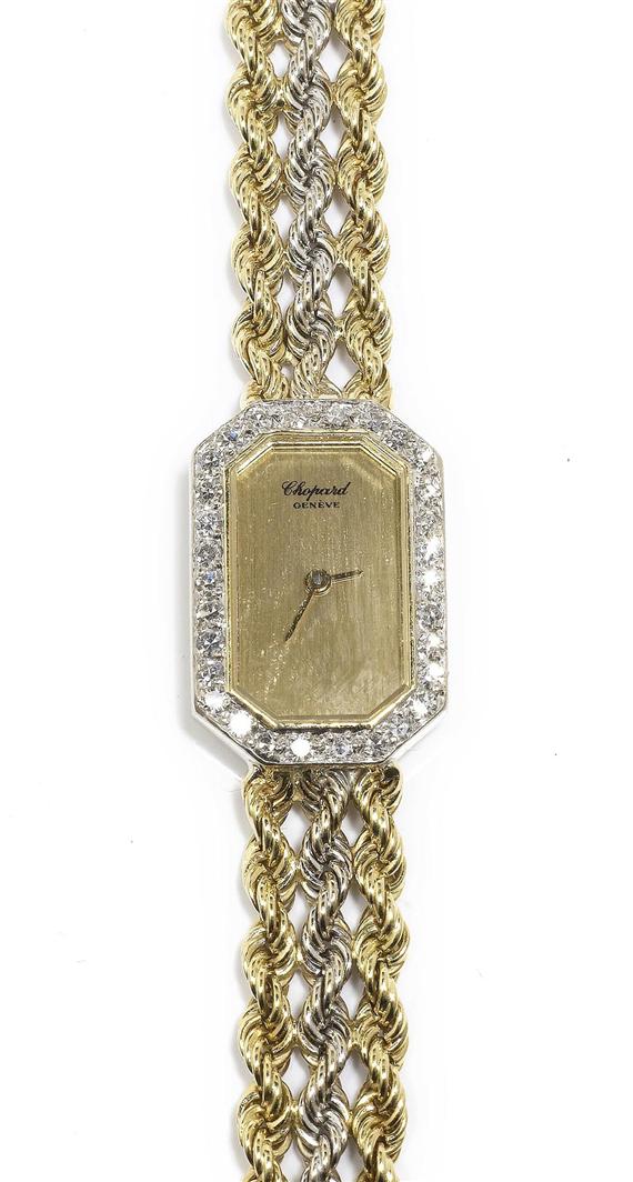 Appraisal: A LADY'S DIAMOND WRISTWATCH CHOPARD 's White and yellow gold