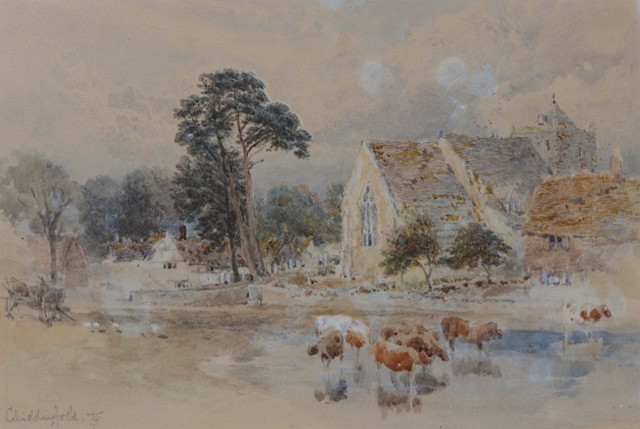 Appraisal: ATTRIBUTED TO MYLES BIRKETT FOSTER - 'Chiddingfold' signed with monogram