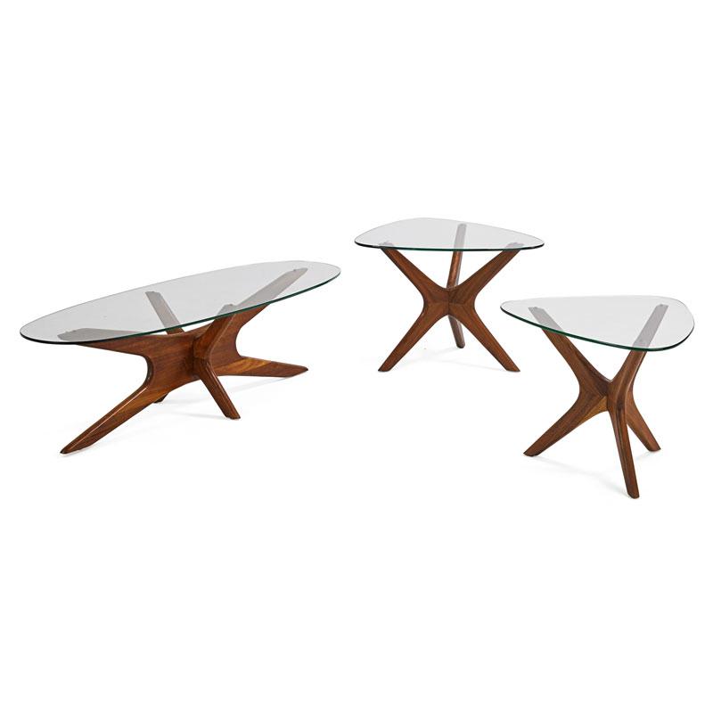 Appraisal: ADRIAN PEARSALL Coffee table pair side tables Condition Report Bases