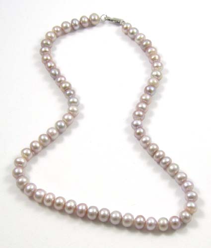 Appraisal: CHOKER LENGTH LILAC PEARL NECKLACE - inches in length and