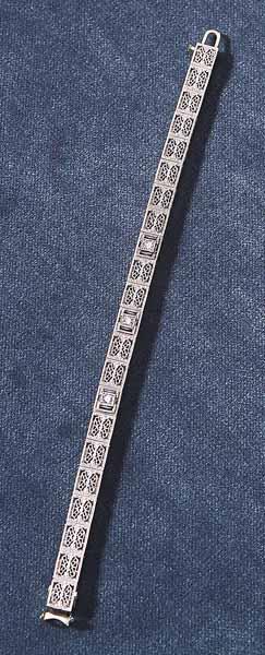 Appraisal: An Art Deco-Style kt White Gold Filigree Diamond and Synthetic