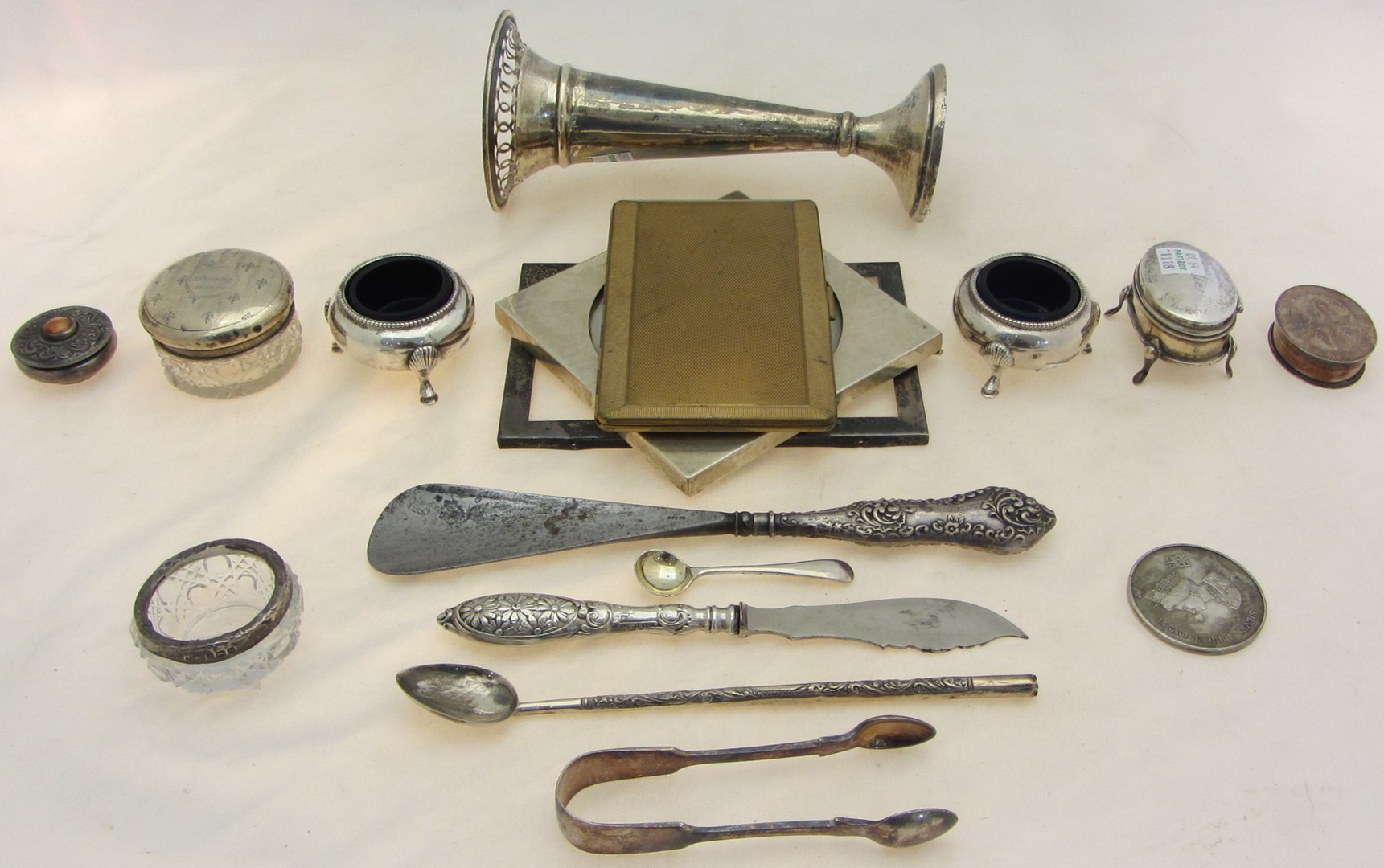 Appraisal: A group of items including silver and silver mounted wares