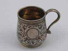 Appraisal: A Russian silver miniature tankard with niello decoration pre-revolution Moscow