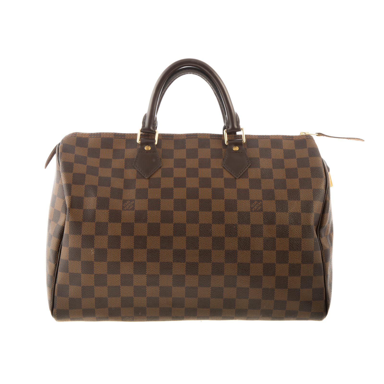 Appraisal: A LOUIS VUITTON DAMIER EBENE SPEEDY A brown and tan