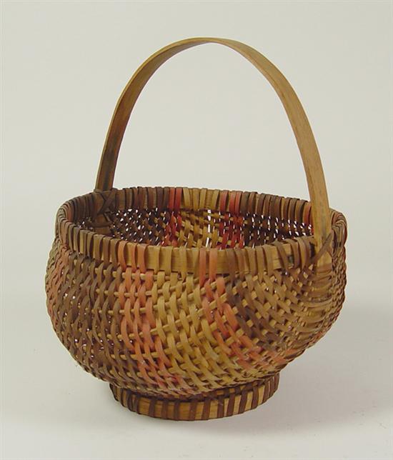 Appraisal: Cherokee Indian Storage Basket Mid to late th Century Handled