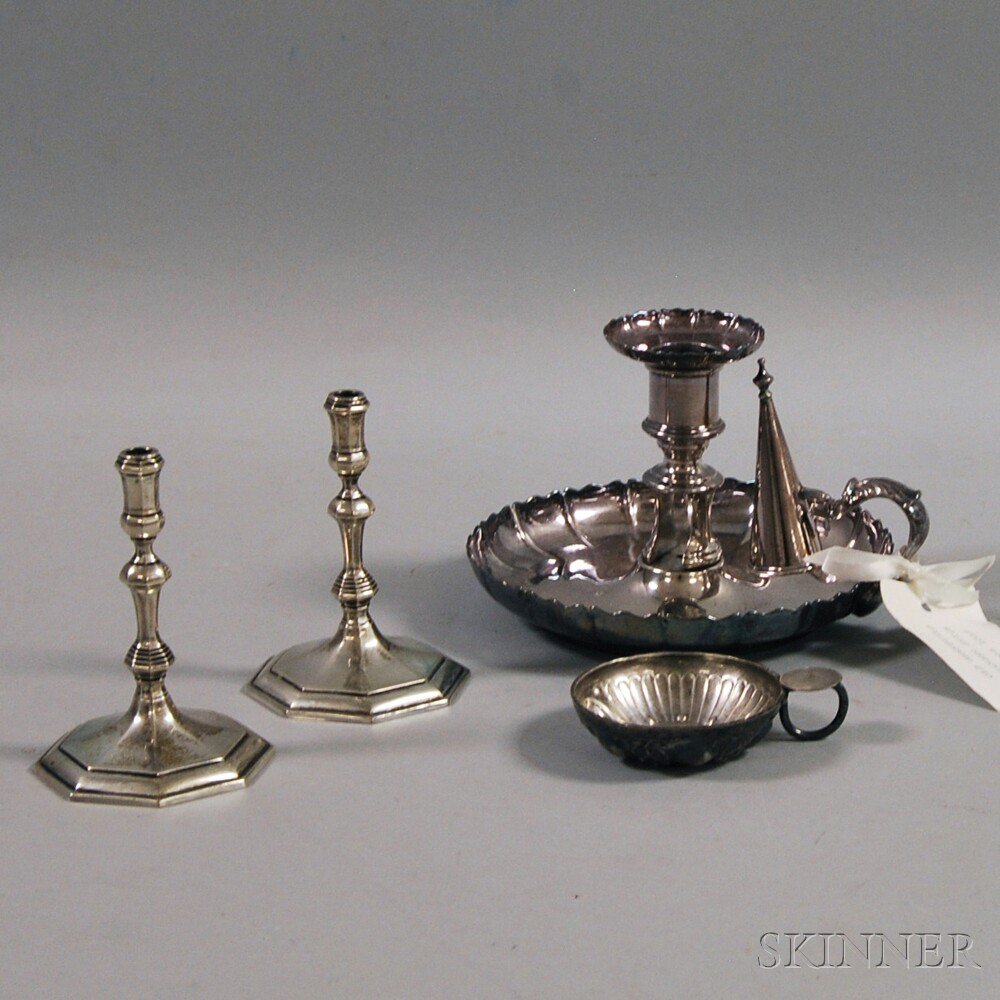 Appraisal: Small Group of English and French Silver and Silver-plated Tableware