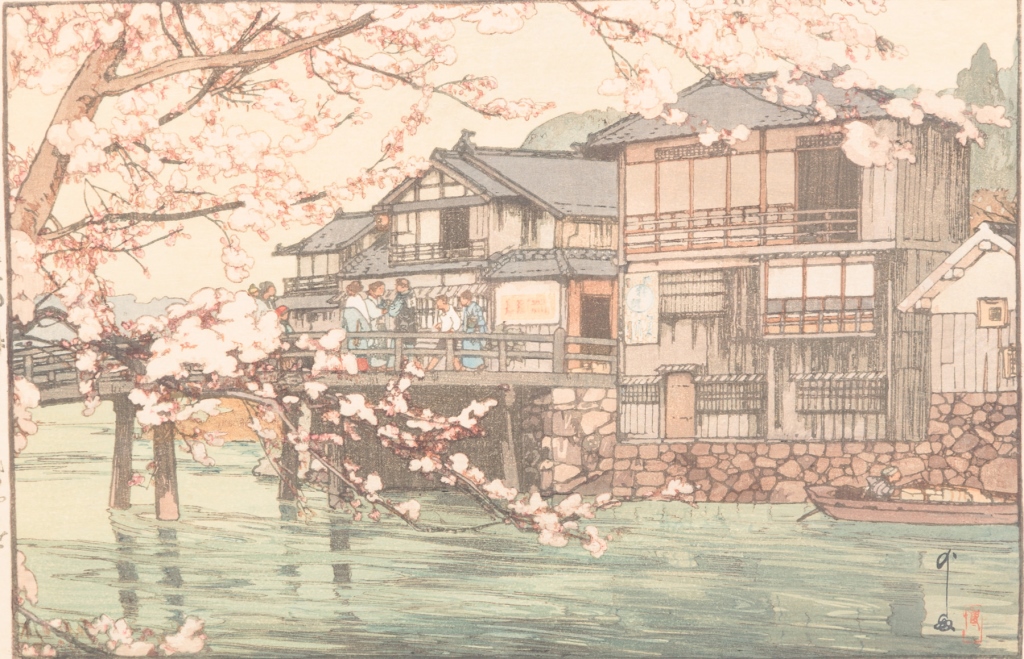 Appraisal: Japan - Stamped title Hayase and signature with cherry blossoms