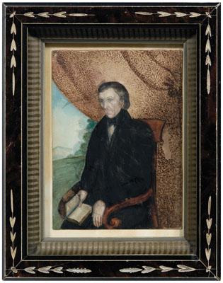 Appraisal: th century Mormon miniature portrait quot Bro William Atkinson quot