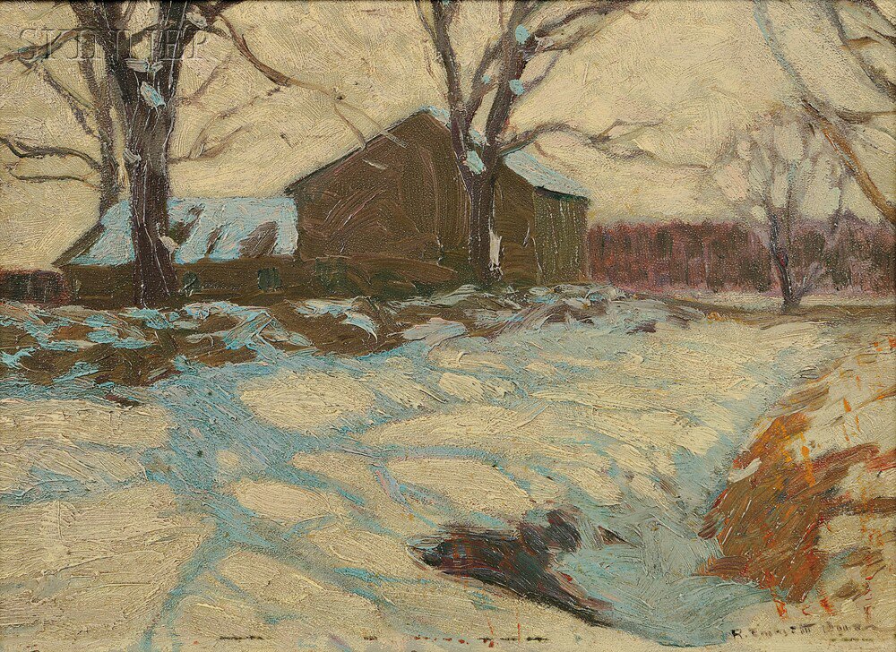 Appraisal: Robert Emmett Owen American - Barn in Winter Signed R