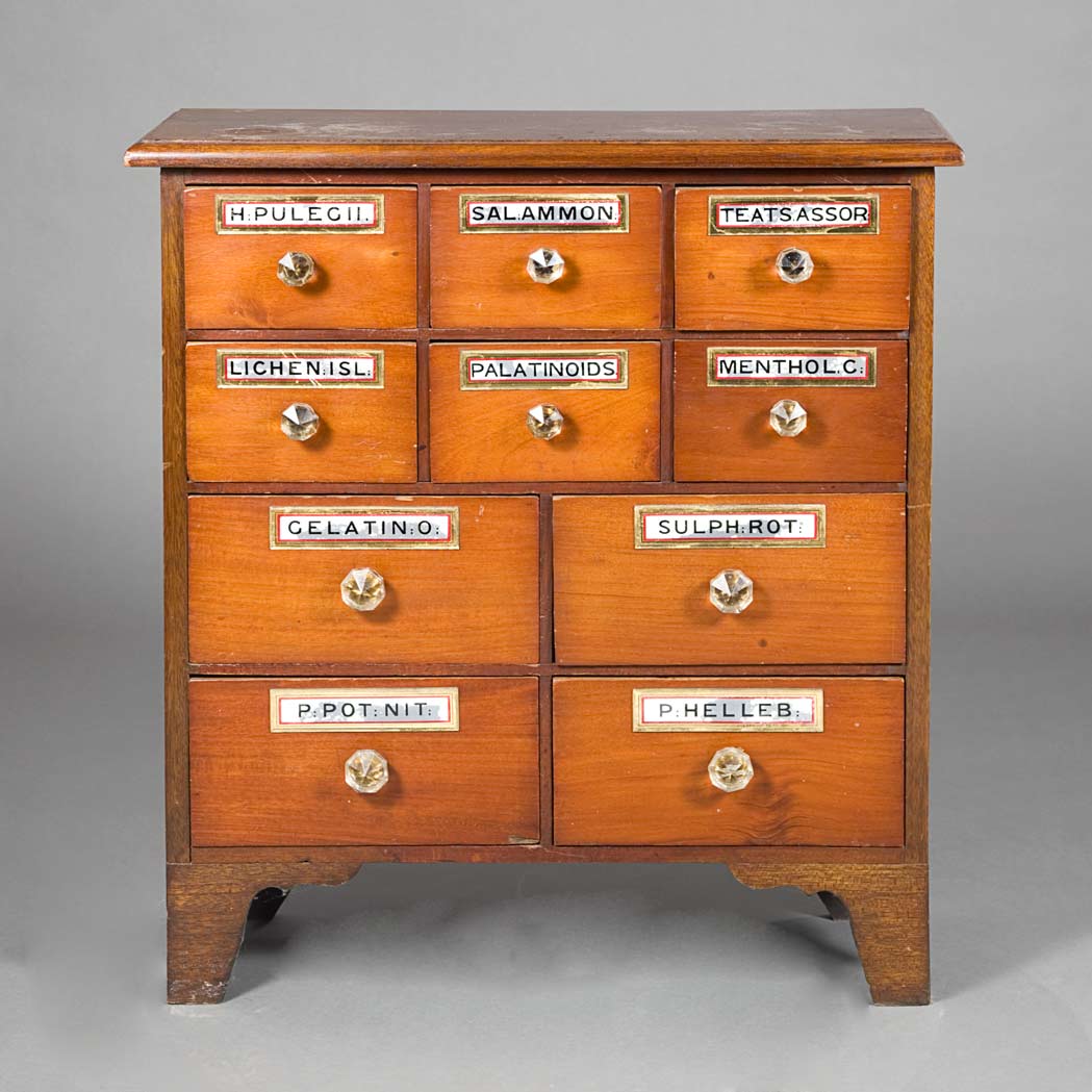 Appraisal: Mahogany Apothecary Chest Height inches width inches depth inches